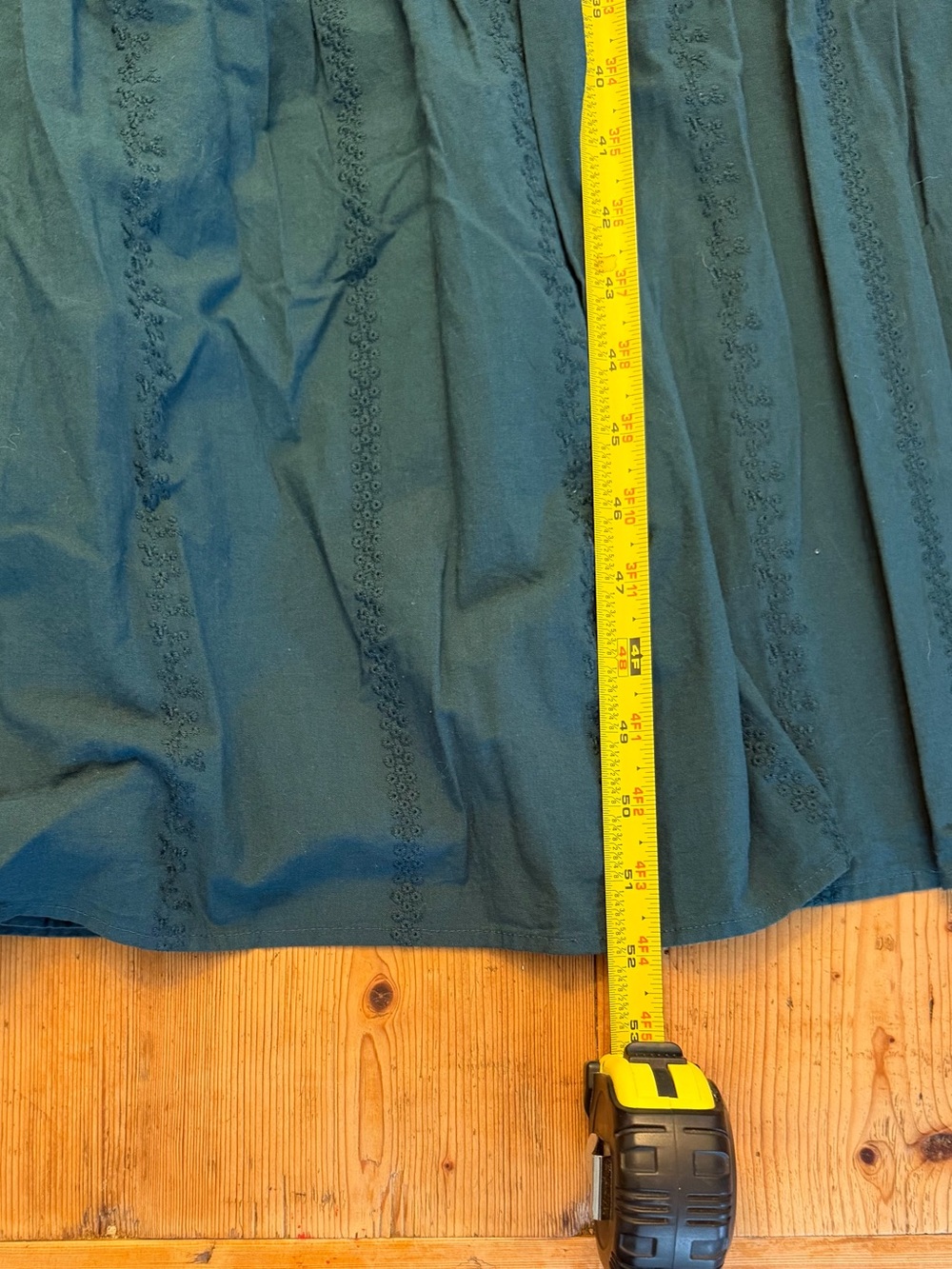 Teal Cotton Tiered Maxi Dress Puff Sleeve - Picture 5 of 8